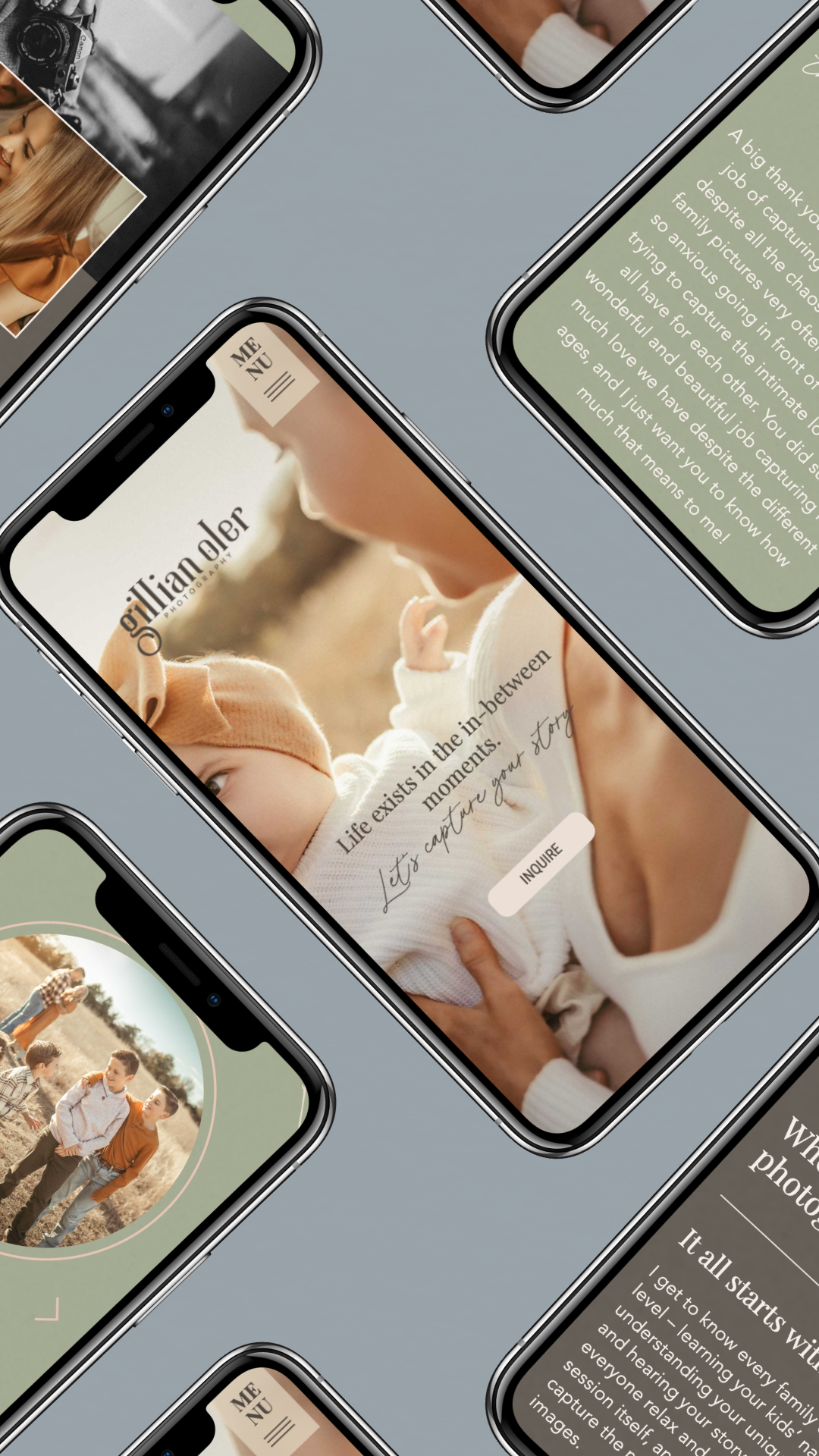 desktop view of website showit design for photographer