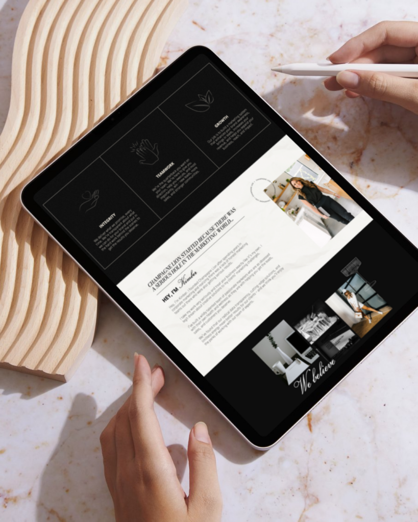 Ipad view of mobile view of website for dallas marketing agency