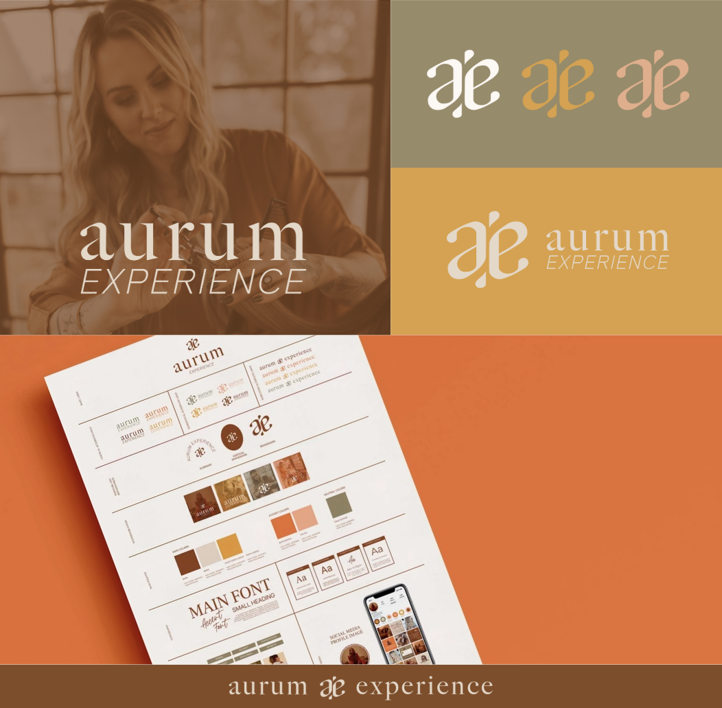 branding assets including fonts and brand kit for aurum experience 