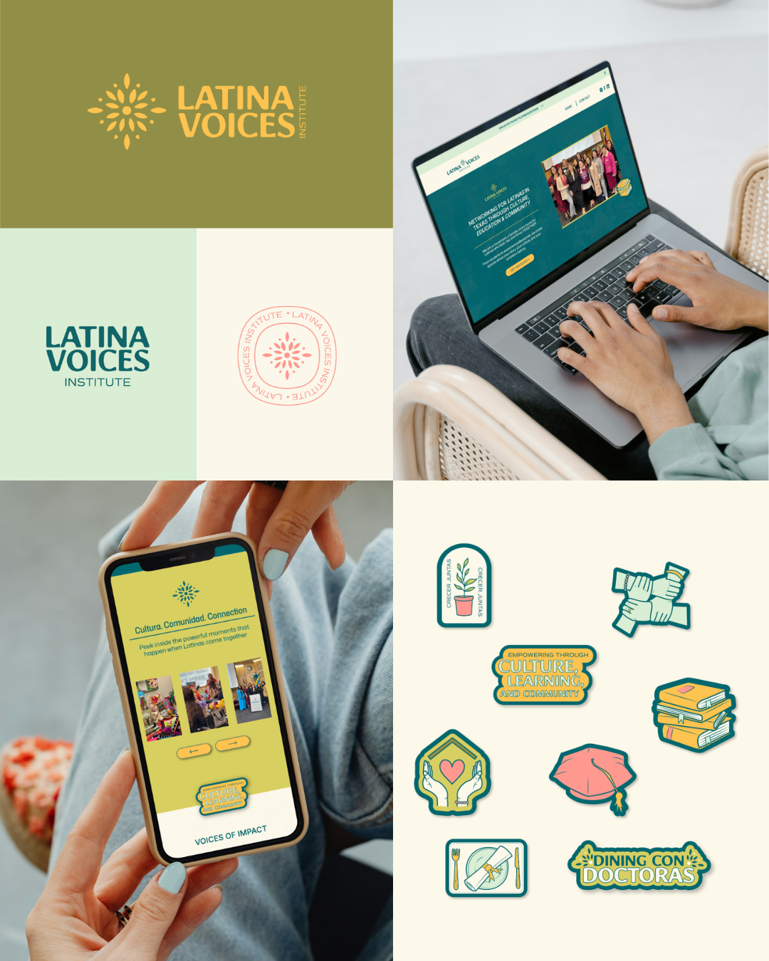 website and branding assets for latina voices institute 