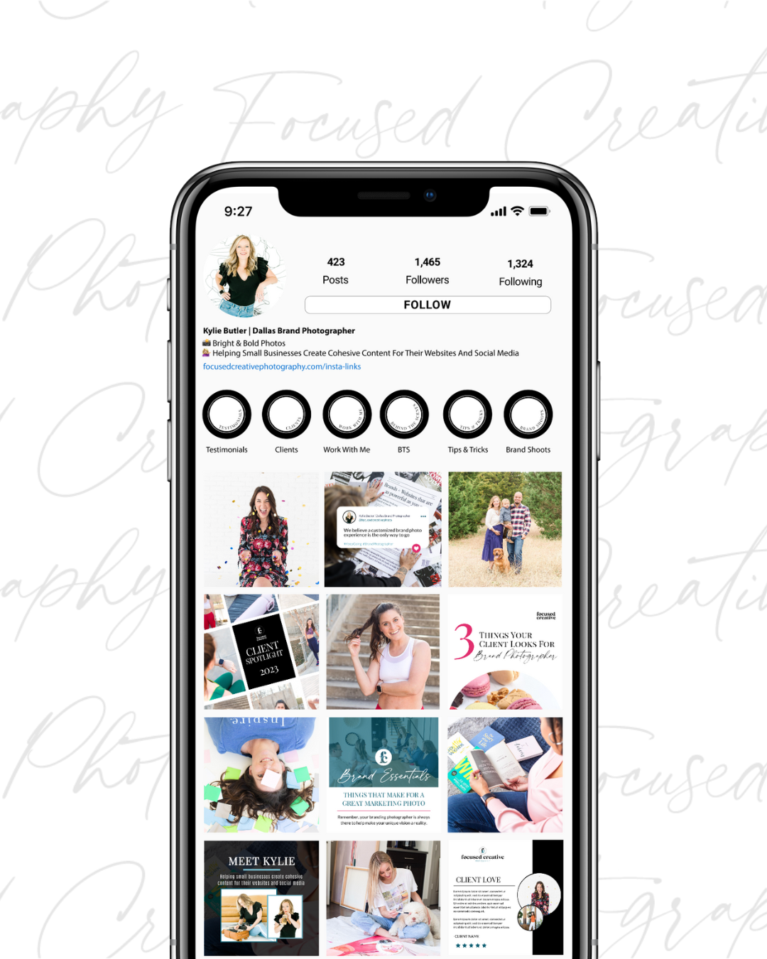 a mobile phone displaying the instagram for focused creative photography 