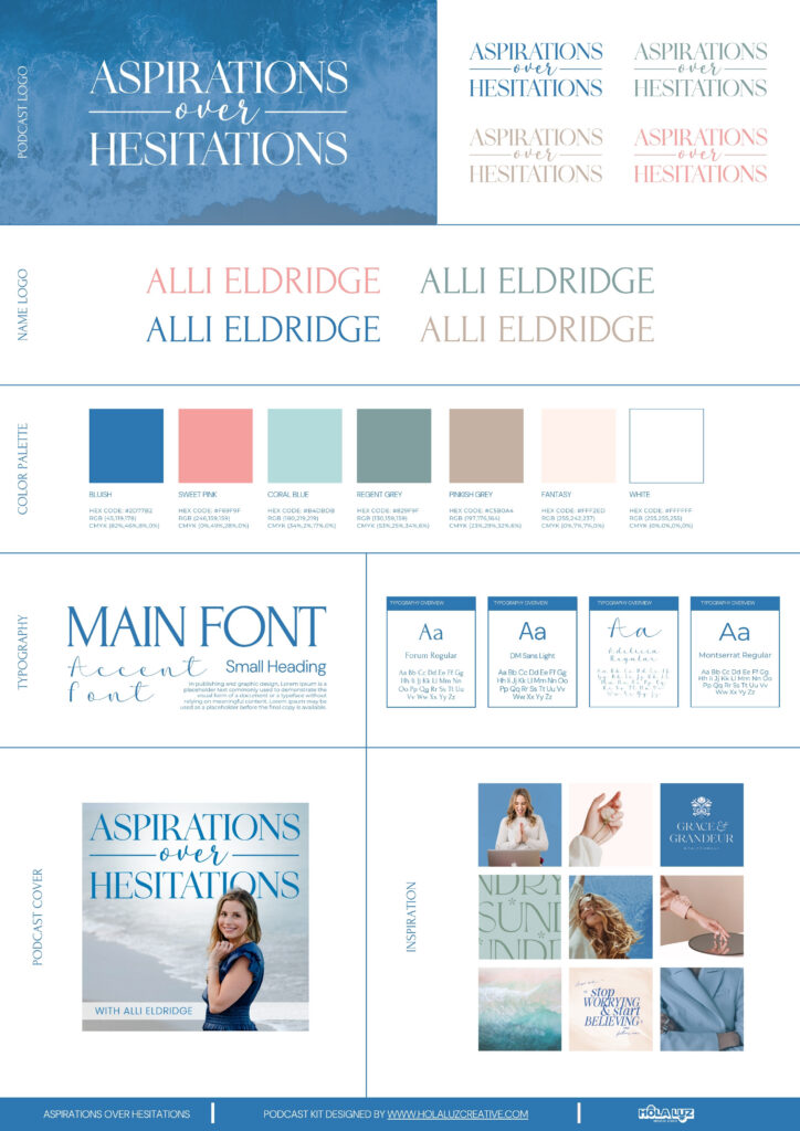 Professional podcast brand kit layout in Canva with consistent colors and fonts