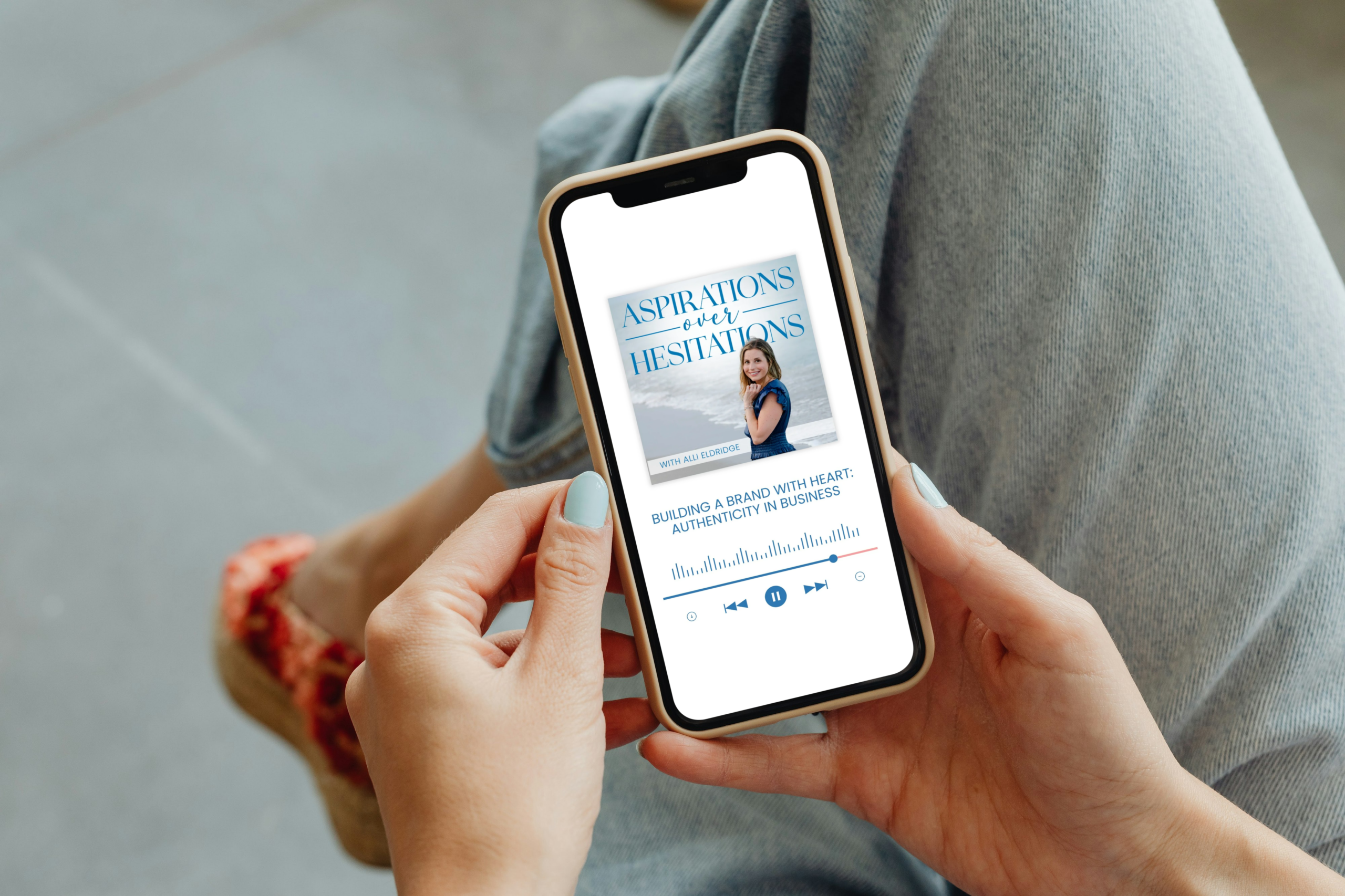 Podcast brand aligned with business brand on desktop and mobile screens